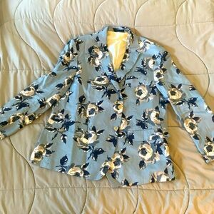 Tallia Linen Blue Floral Blazer